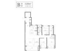 万科·国宾道3室2厅1厨2卫建面128.00㎡