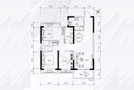 长征·清澜一贝3室2厅1厨2卫建面100.28㎡