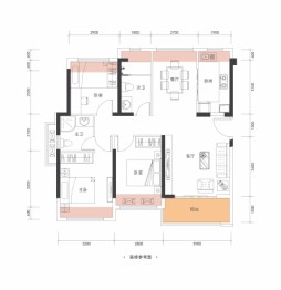 德威花园3室2厅1厨2卫建面105.00㎡