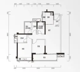 保利碧桂园学府里3室2厅1厨2卫建面96.00㎡