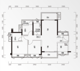 保利碧桂园学府里3室2厅1厨2卫建面99.00㎡