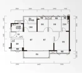 保利碧桂园学府里4室2厅1厨2卫建面114.00㎡