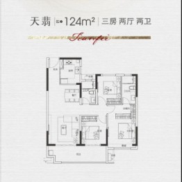 金轮尚都 · 时代天阶3室2厅1厨2卫建面124.00㎡