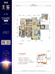 崇左碧桂园天誉3室2厅1厨2卫建面141.00㎡