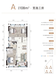 华景川秀丽春江3室2厅1厨2卫建面108.00㎡
