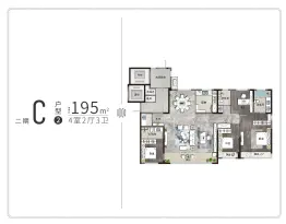 和达·上城4室2厅1厨3卫建面195.0㎡