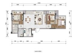 正荣朗基·悦江湾3室2厅1厨1卫建面84.00㎡