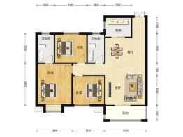 亿科·江山悦3室2厅1厨2卫建面120.00㎡