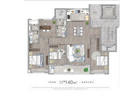 半山悦景4室2厅2厨2卫建面140.00㎡