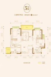 永川恒大悦府3室2厅1厨2卫建面108.68㎡