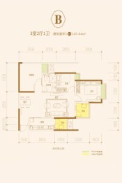 永川恒大悦府3室2厅1厨1卫建面107.04㎡