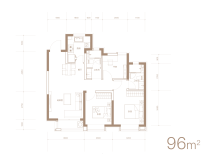景瑞誉璟天地标准层96㎡户型