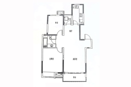 宜嘉湖庭花园2室2厅2厨1卫建面91.00㎡