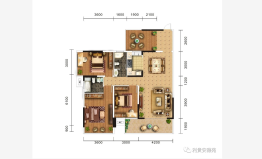 利贵安雅苑3室2厅1厨2卫建面118.30㎡