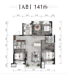 龙湖·天璞4室2厅1厨2卫建面141.00㎡