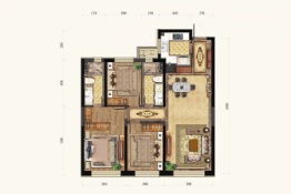 青云天下3室2厅1厨2卫建面136.00㎡