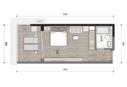 万科双月湾1室1卫建面42.00㎡