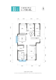城建白金海岸3室2厅1厨2卫建面138.48㎡