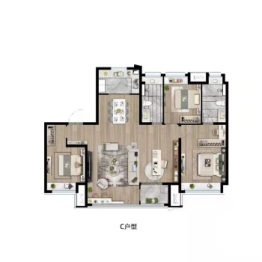 金科氿璋4室2厅1厨2卫建面140.00㎡