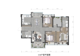 龙湖·江与城4室2厅1厨2卫建面115.00㎡