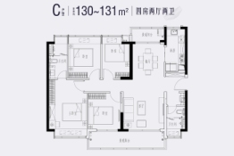 时代芳华4室2厅1厨2卫建面130.00㎡