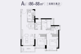 时代芳华3室2厅1厨2卫建面86.00㎡