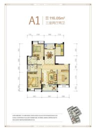 益朗·江南荟3室2厅1厨2卫建面116.05㎡