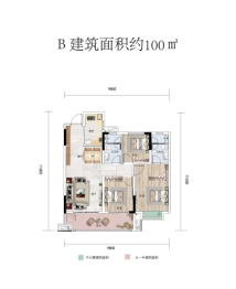 奥园·东麓晴川3室2厅1厨2卫建面100.00㎡