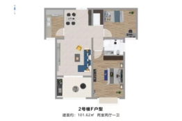 新裕望府2室2厅1厨2卫建面101.62㎡