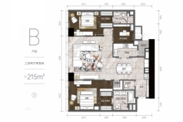 民盈·国贸中心3室2厅1厨3卫建面215.00㎡