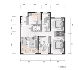 汇置·尚岛3室2厅1厨1卫建面97.00㎡