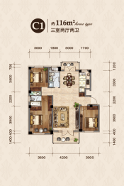 聚仁·御龍府3室2厅1厨2卫建面116.00㎡