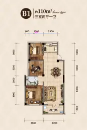 聚仁·御龍府3室2厅1厨1卫建面110.00㎡