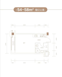 金樽府邸1室1厅1厨1卫建面49.00㎡