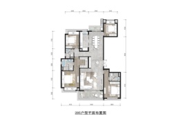 锦粼天序4室2厅3卫建面205.00㎡