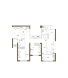 福宁湾山海城3室2厅1厨2卫建面89.00㎡