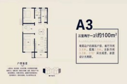 世茂·璀璨天城3室2厅1厨1卫建面100.00㎡