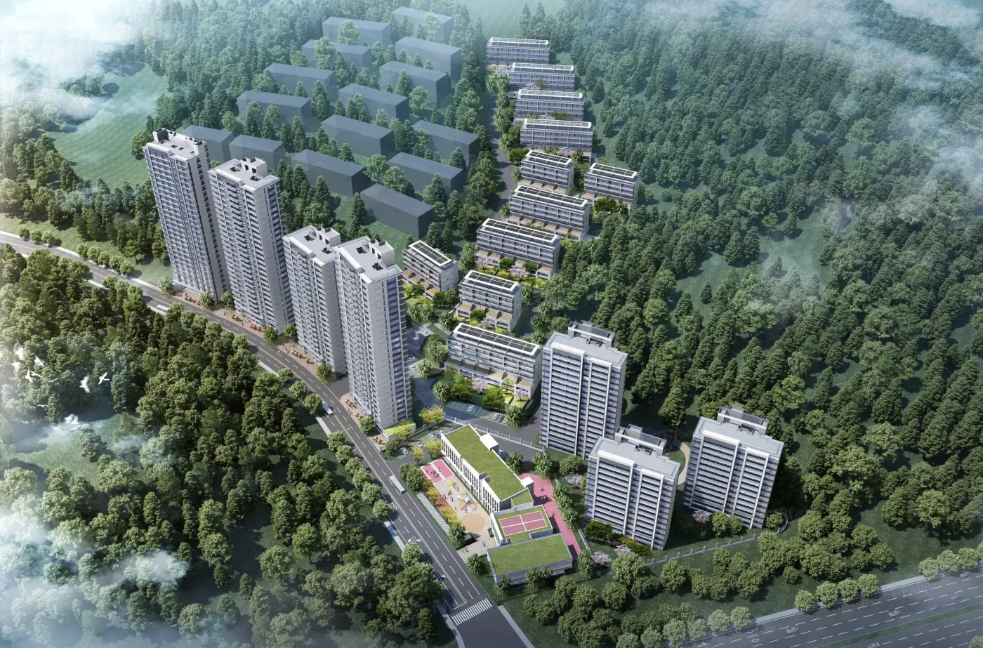 绿都中天云屿江月效果图