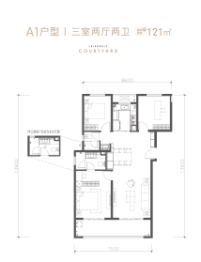 中南·上悦城四期东沣3室2厅1厨2卫建面121.00㎡