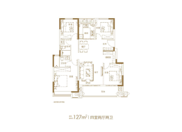 新城怡康时光印象4室2厅1厨2卫建面127.00㎡