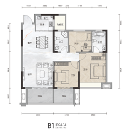 金宝利·中城荟3室2厅1厨2卫建面104.14㎡