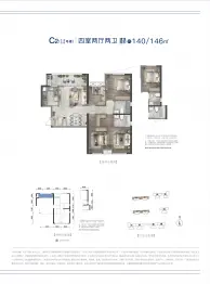 首钢·贵州之光4室2厅1厨2卫建面140.0㎡