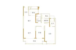 海伦堡协信·峰汇苑3室2厅1厨2卫建面122.00㎡