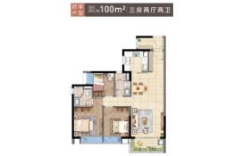 时代名著3室2厅1厨2卫建面100.00㎡