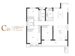 融创公园大观3室2厅1厨2卫建面127.00㎡