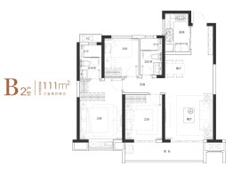 融创公园大观3室2厅1厨2卫建面111.00㎡