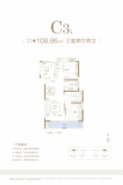 汉映3室2厅1厨2卫建面108.96㎡