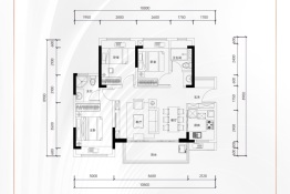 金地名著3室2厅1厨2卫建面98.00㎡