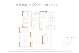 龙信·臻园3室2厅1厨2卫建面128.00㎡