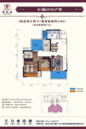 新丰状元府2室2厅1厨2卫建面89.00㎡